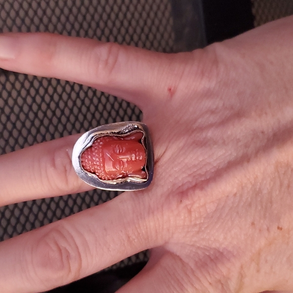 New Carved Buddha Head Unisex 925 Silver Ring. - Picture 13 of 13